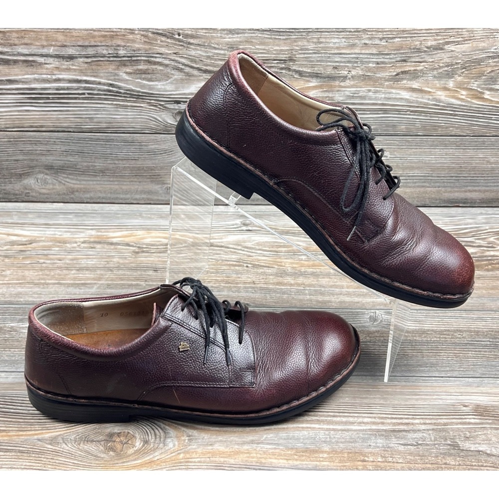 Finn Comfort German Men's 10 Brown Leather Lace-Up Comfort Walking‎ Shoes Office